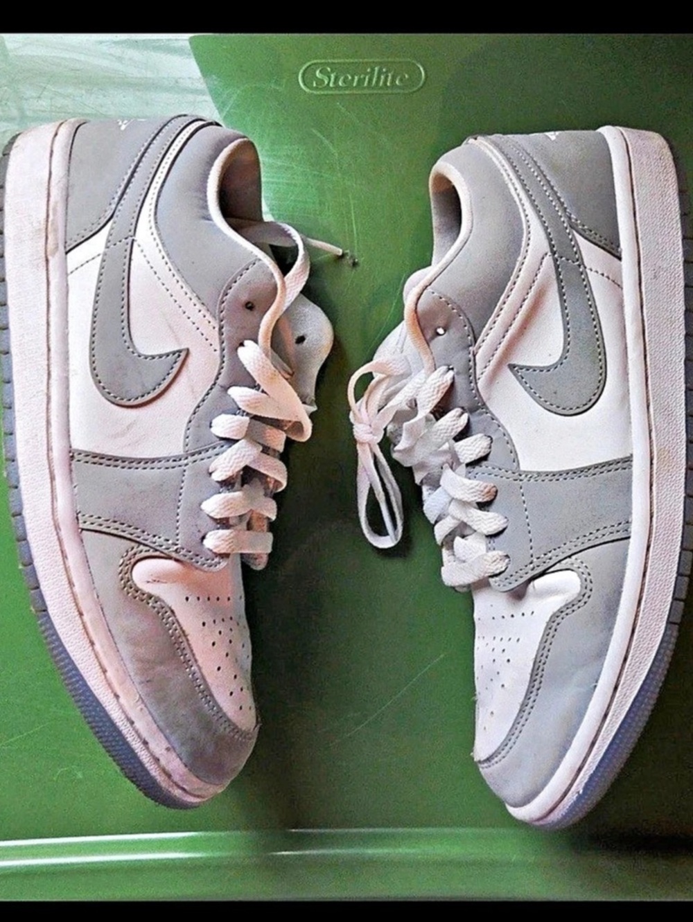 Nike Air Jordan 1 Low Grey White Sneakers size 8.5 women/7 men